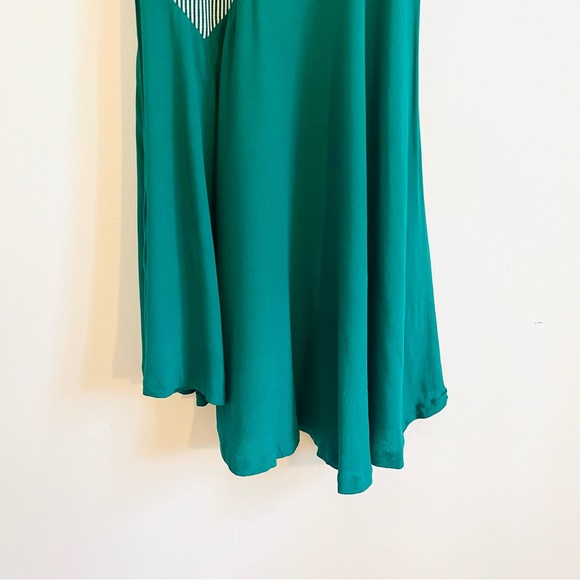 Anthropologie Maeve kelly green and white asymmetrical dress - Picture 5 of 10